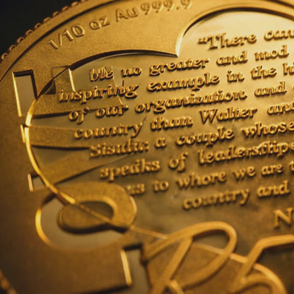 The Greatest South African Love Story: Walter and Albertina Sisulu 2012 Protea 1/10 oz Gold
