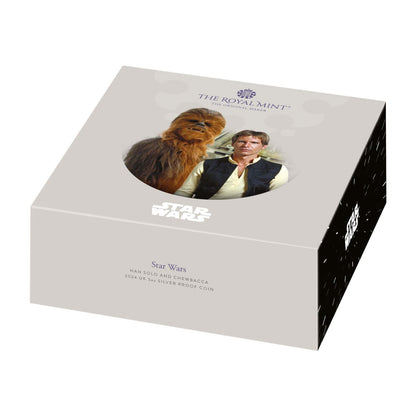 Star Wars Han Solo and Chewbacca 2024 UK 5oz Silver Proof Coin
