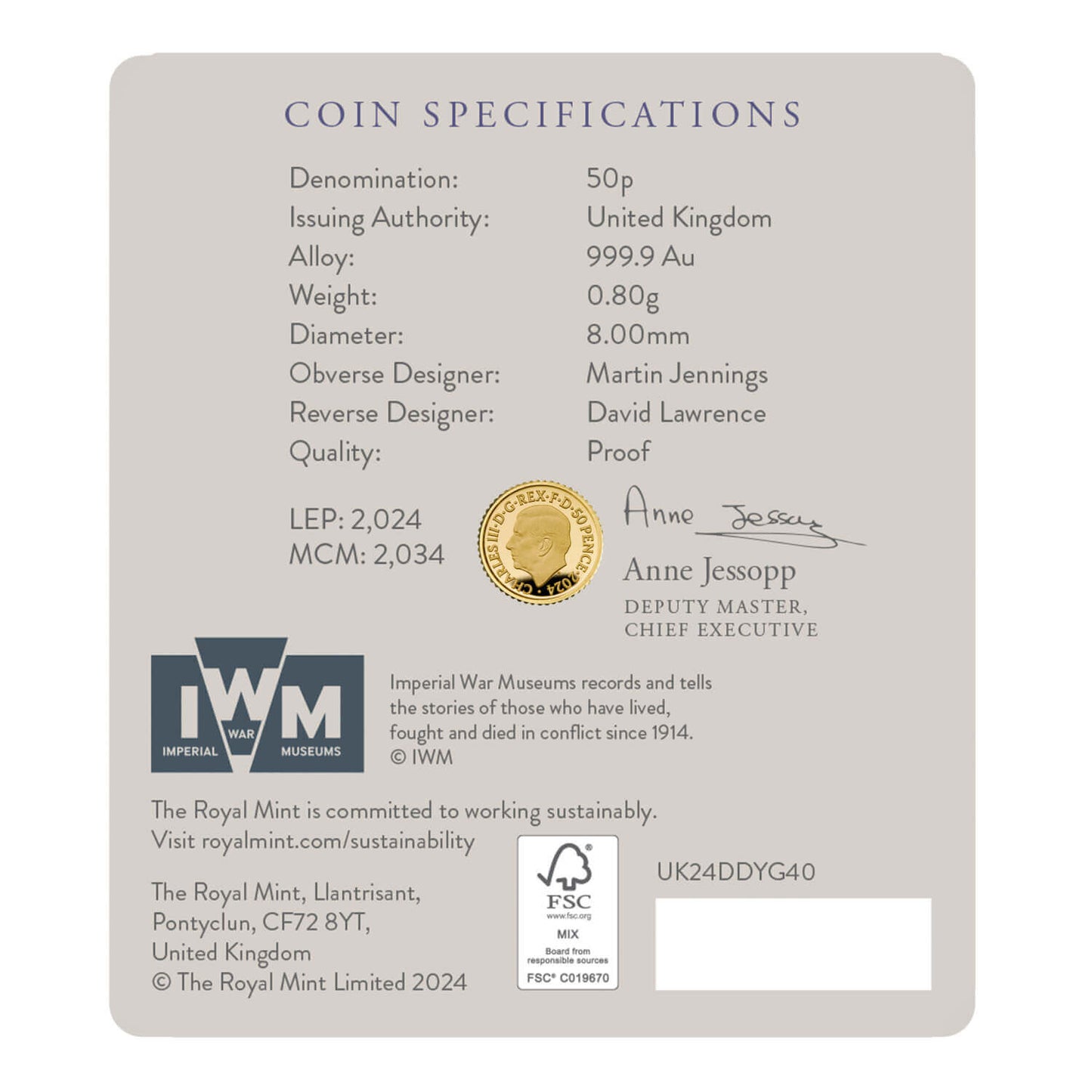 D-Day 2024 UK 1/40oz Gold Proof Coin – Limited Edition