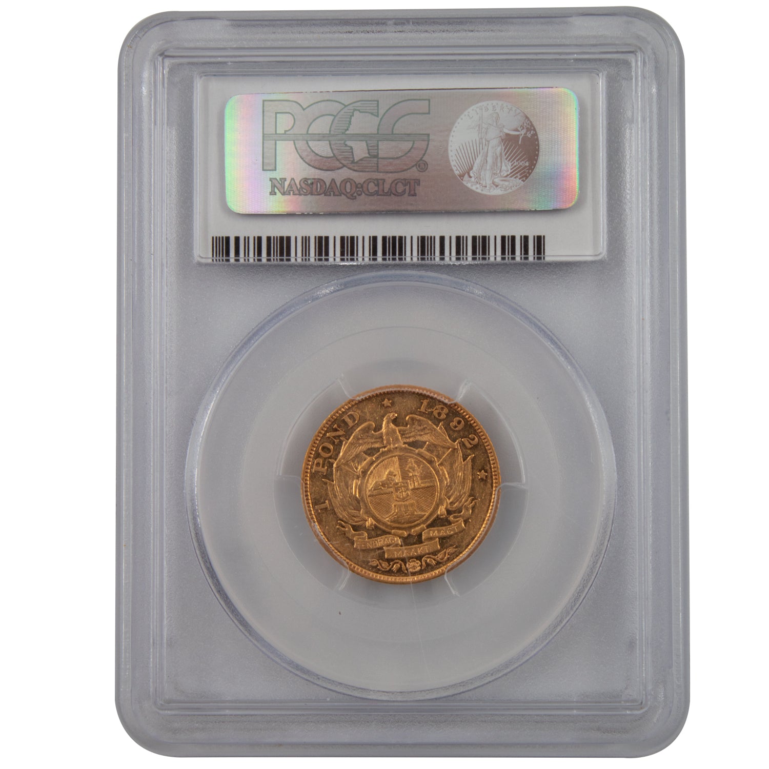 1892 1 Pond Double Shaft Gold Coin – PCGS Certified