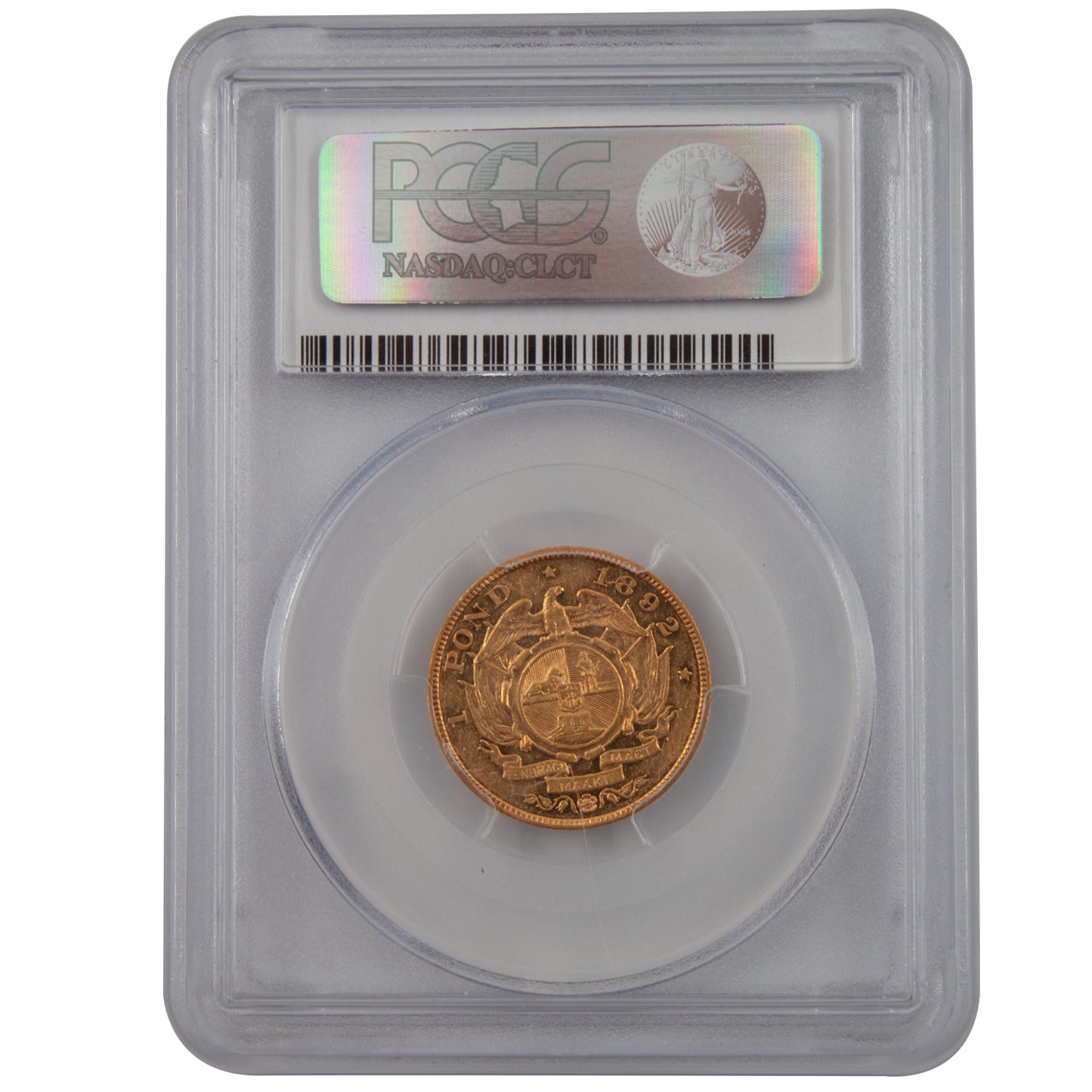 1892 1 Pond Double Shaft Gold Coin – PR53 PCGS Certified