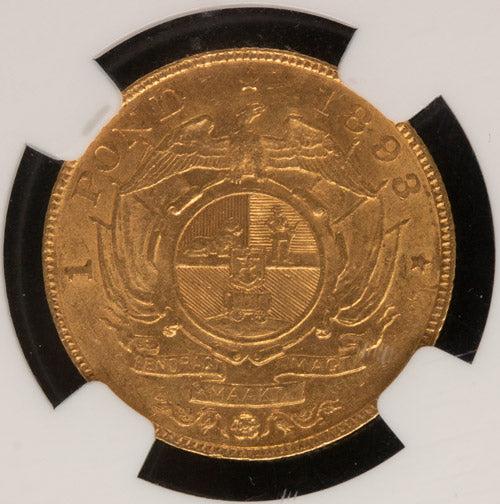 1893 1 Pond MS62 – NGC Certified South African Gold Coin