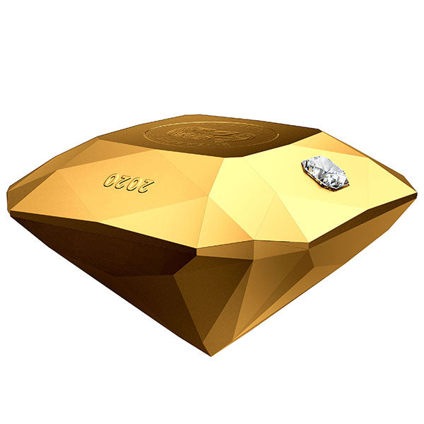 2020 $500 Pure Gold Diamond Shaped Coin: Forevermark Diamond