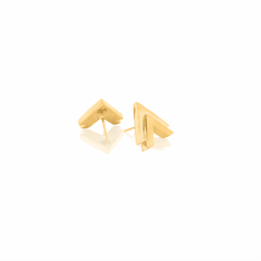 Arrow Head Stud Earrings 24ct Gold