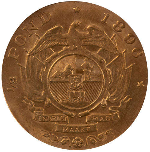 1896 1/2 Pond AU58 – NGC Certified South African Gold Coin