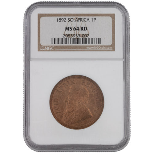 1892 MS64 RD 1 Penny Single Shaft NGC-The Scoin Shop