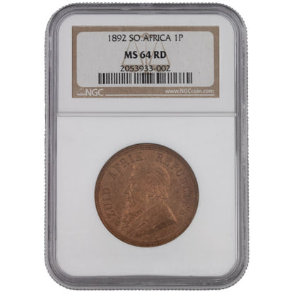 1892 MS64 RD 1 Penny Single Shaft NGC-The Scoin Shop
