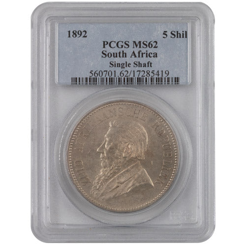 1892 MS62 5 Shilling PCGS