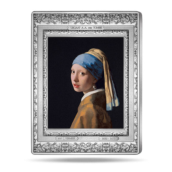 Museum Masterpiece | The Girl with a Pearl Earring - Johannes Vermeer ½ KG Silver