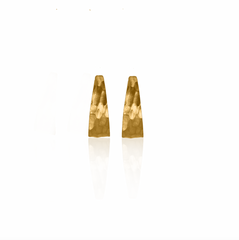 Hammered Obelisk Earrings 24ct Gold
