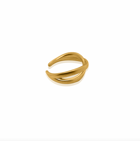 Modern Crossover Ring 24ct Gold