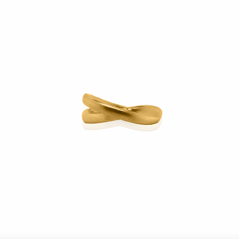 Modern Crossover Ring 24ct Gold