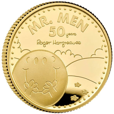 Mr Happy- The 50th Anniversary of Mr. Men Little Miss 2021 UK 1/4oz Gold Proof Coin