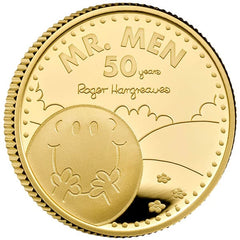 Mr Happy- The 50th Anniversary of Mr. Men Little Miss 2021 UK 1/4oz Gold Proof Coin
