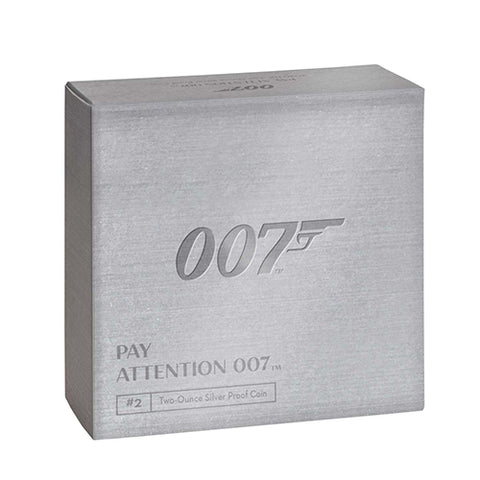 2020 James Bond Pay Attention 2oz Silver Coin