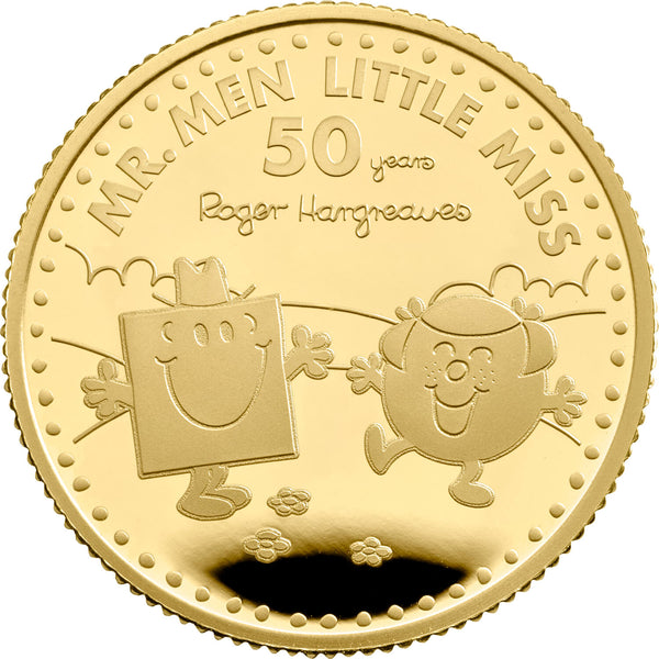 Mr. Strong and Little Miss Giggles – The 50th Anniversary of Mr. Men Little Miss 2021 UK 1/4oz Gold Proof Coin
